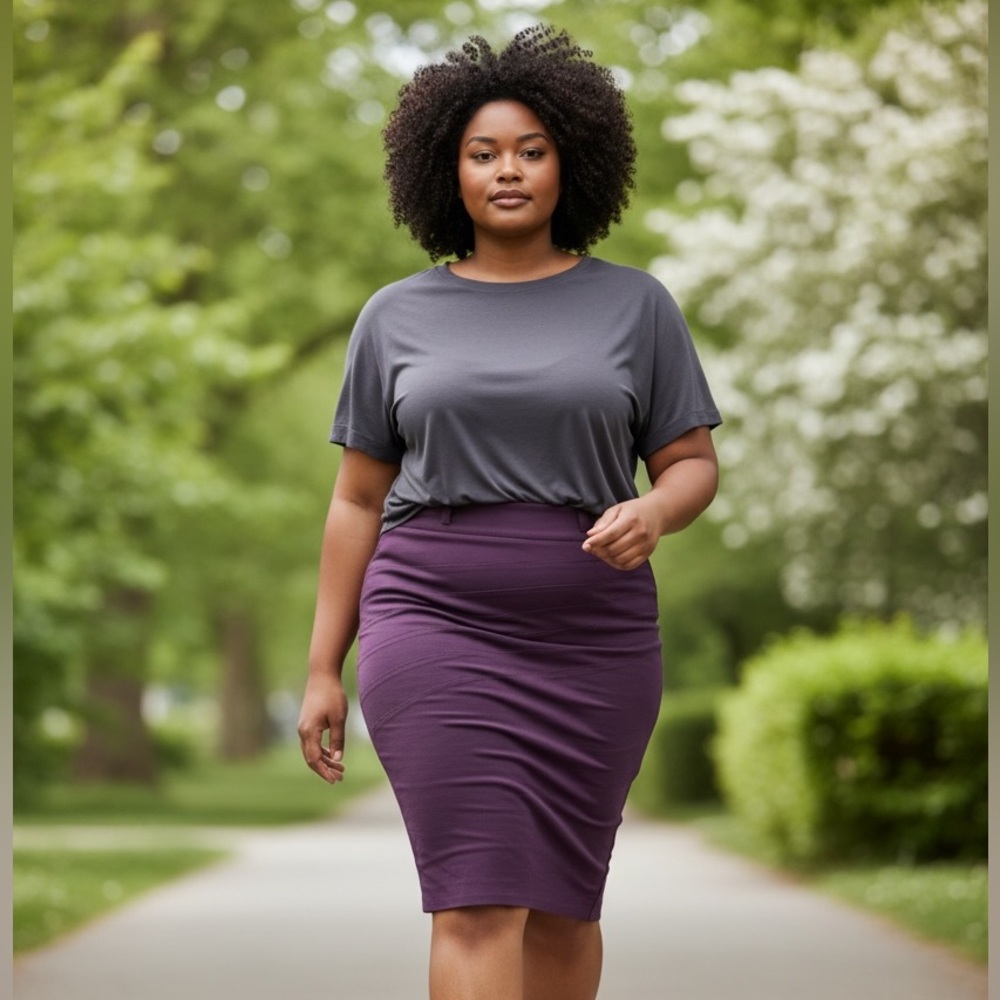 New York & Company Purple Pencil Skirt